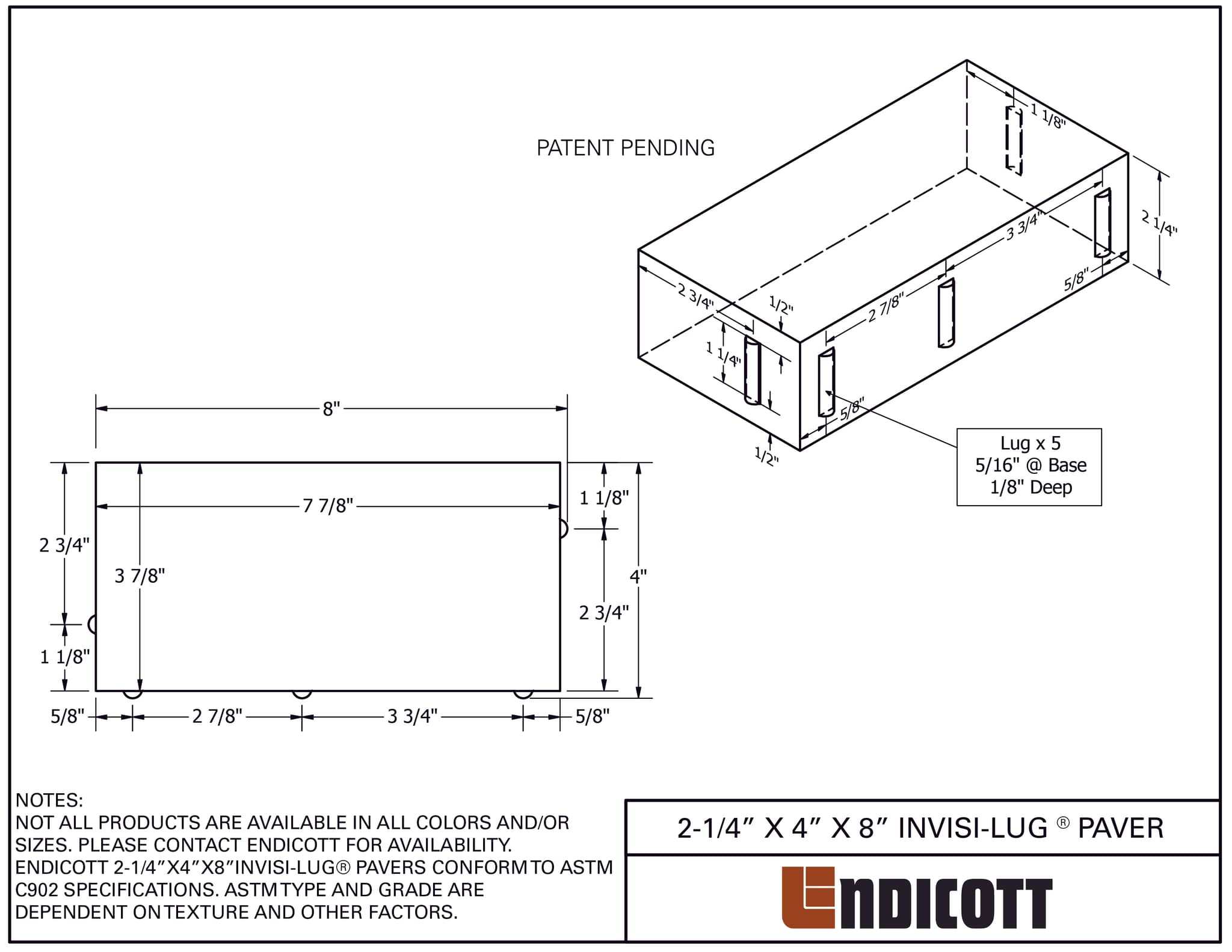 2-1/4" X 4" X 8" INVISI-LUG®
