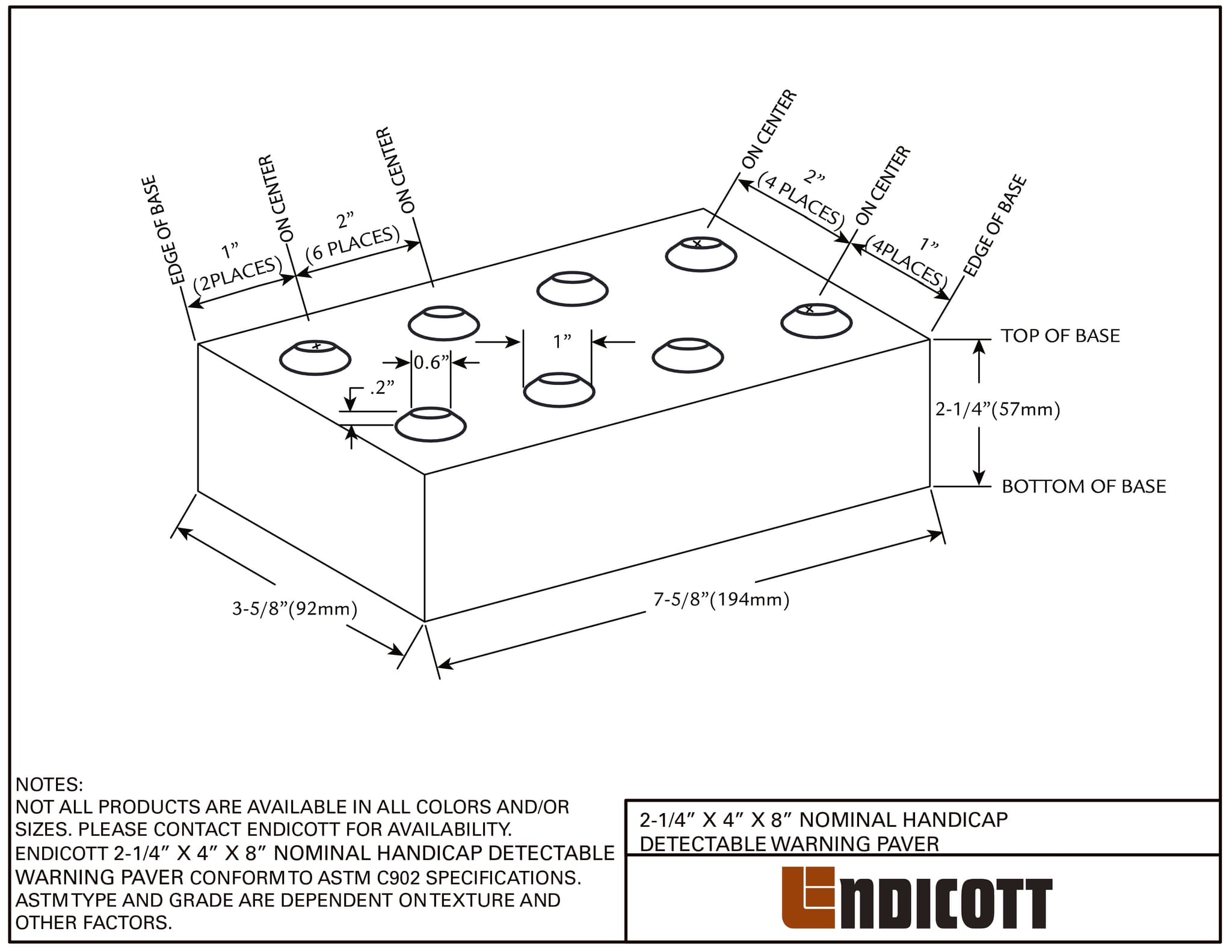2-1/4" Nominal Handicap Detectable