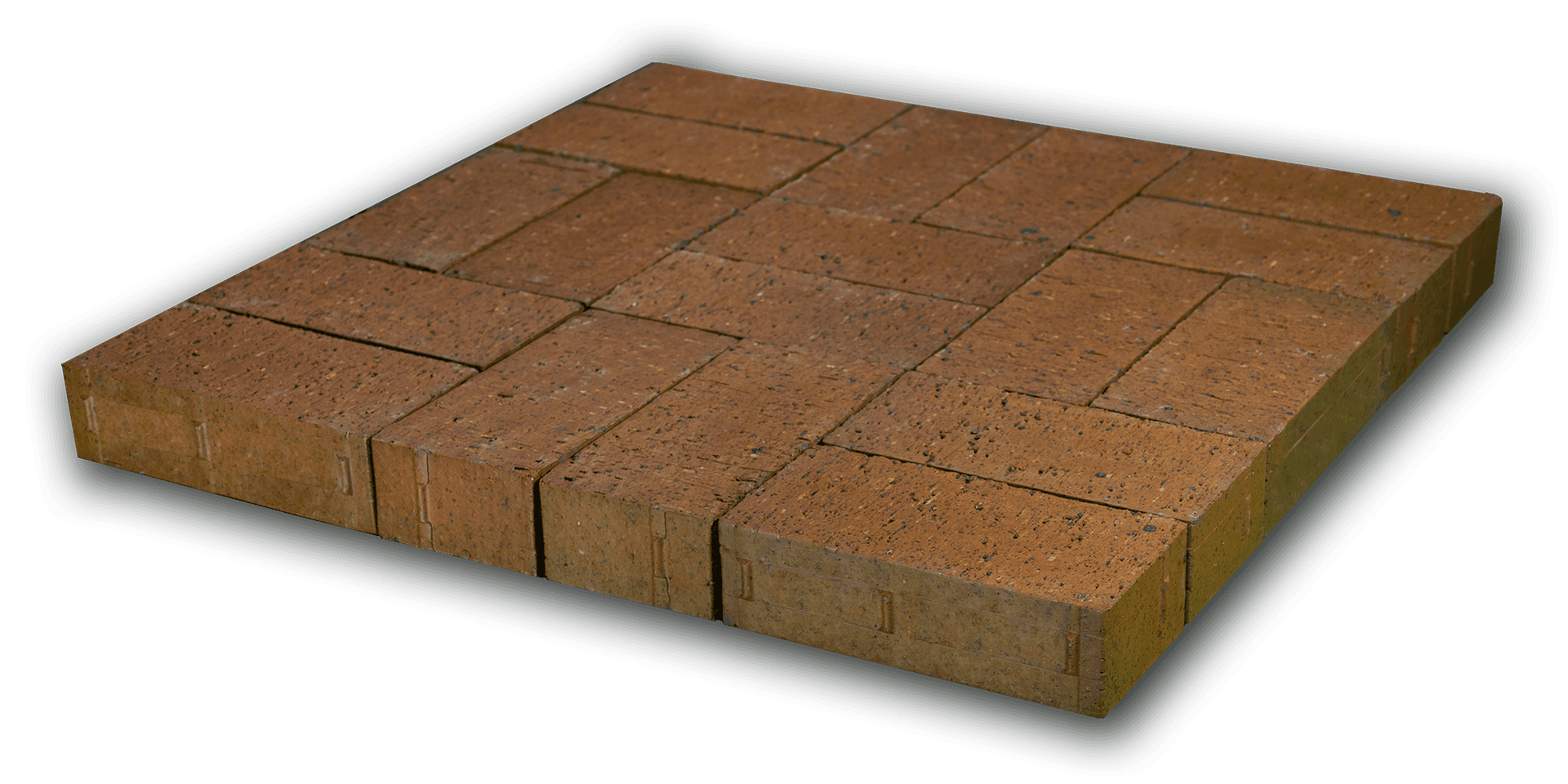 Coppertone Ironspot colored brick, in the colorGroup Tan Brick, Brown Brick, Orange Brick. The product is clay brick.