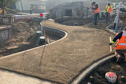 Making sure that the Endicott Pathway Aggregate is a little higher that its borders to allow for compaction.