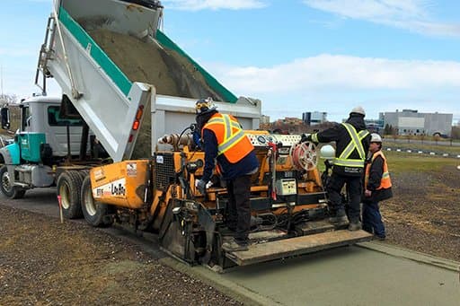 image of machinerey spreading aggregate