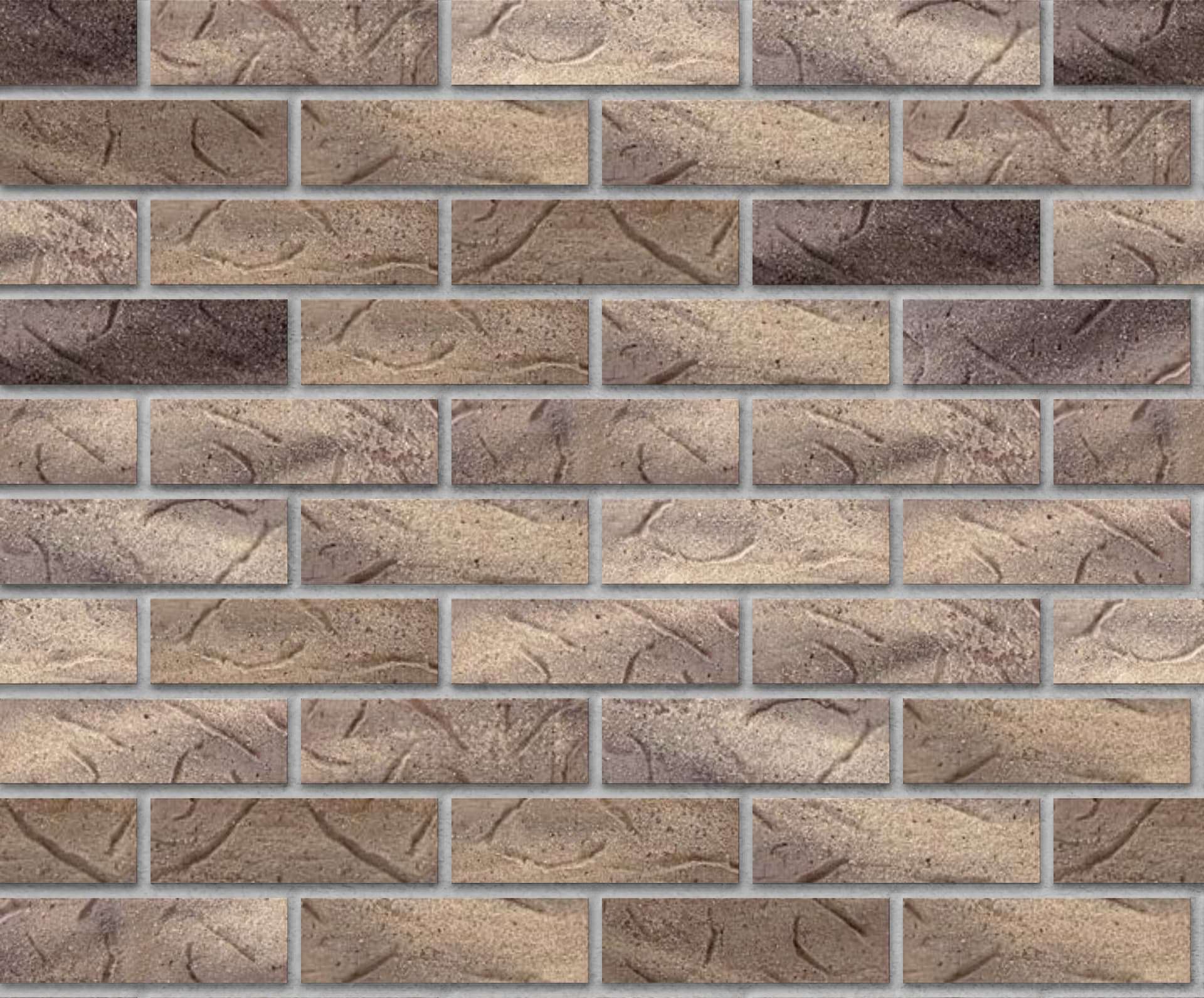 Gray Heritage colored brick, in the colorGroup Tan Brick, Brown Brick, Orange Brick. The product is clay brick.